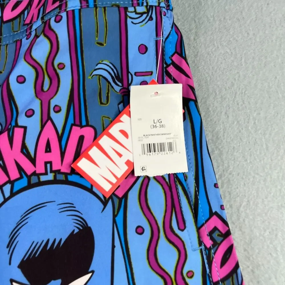Marvel Wakanda Forever Swim Trunks Mens Lined Large Bathing Suit Mens New NWT